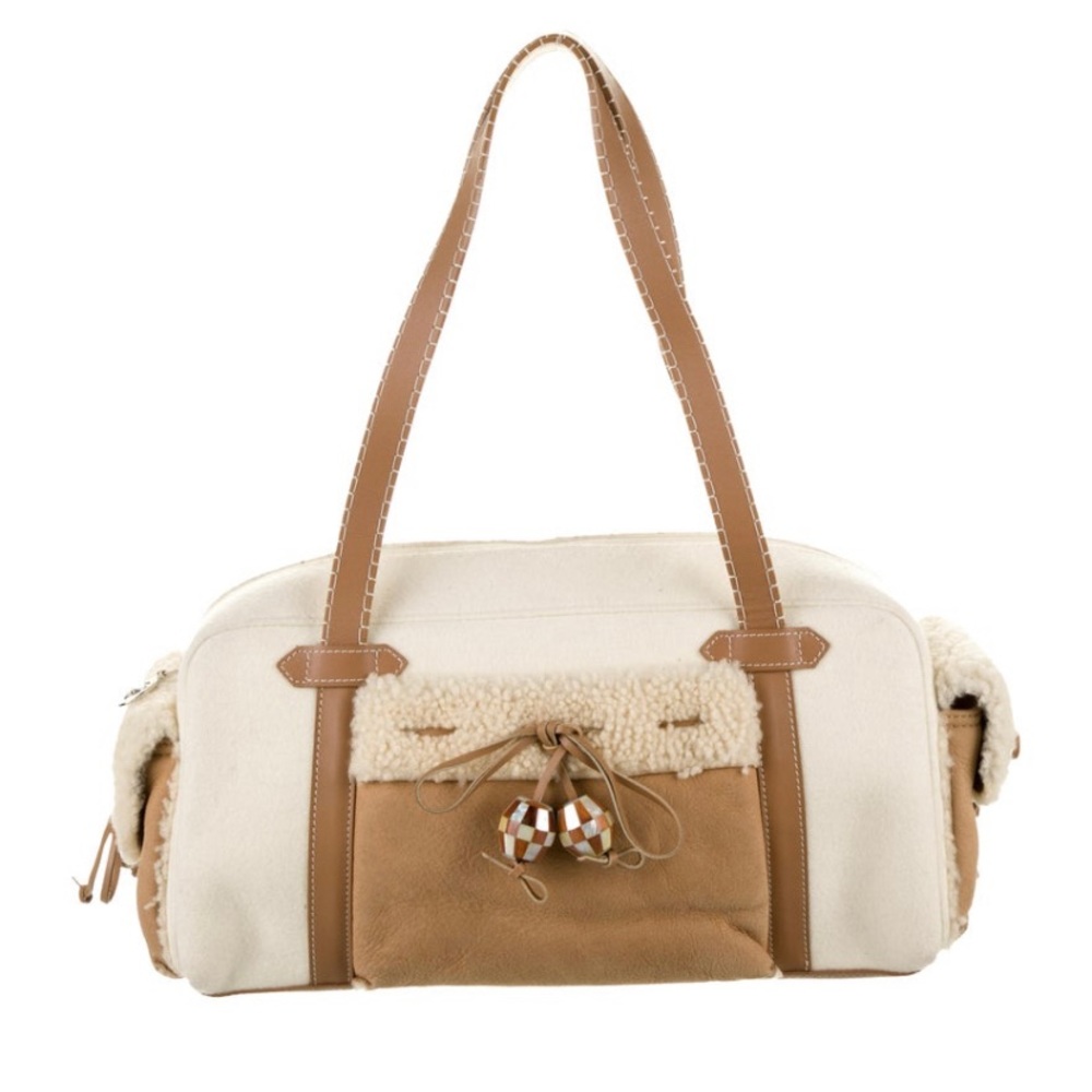 Chalet chic! EUC Longchamp wool/shearling bag